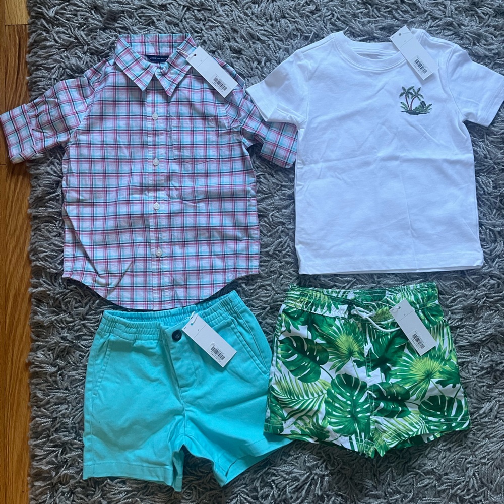 Two Janie and Jack toddler boy summer outfits BNWT 2T